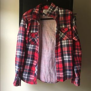 red white and blue flannel